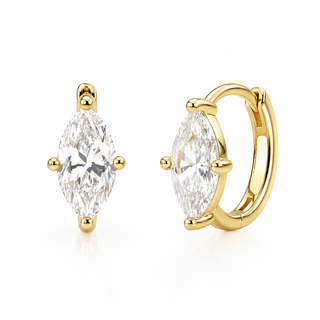 Marquise Gold Hoop Earrings in 16K Gold