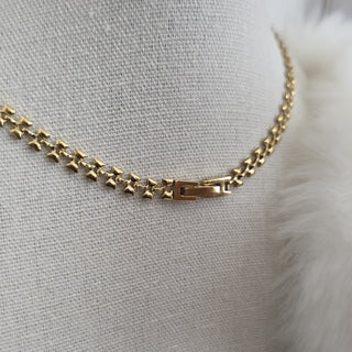 Box Clasp Vintage Choker Chain in 18k Gold