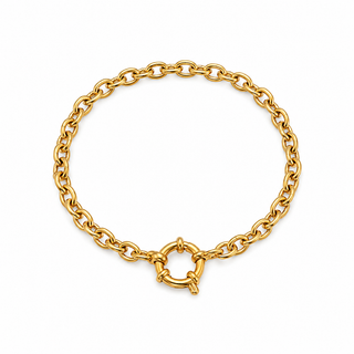 Link Chain 18K Gold Charm Holder Bracelets – Sailor Clasp