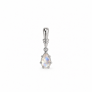 Sterling Silver Genuine Moonstone Teardrop Pendant