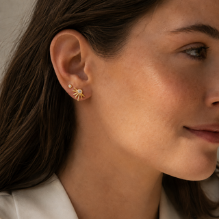 Sunburst Stud earrings in 18K Gold