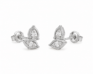 Bezel Set Marquise CZ Studs Sterling Silver