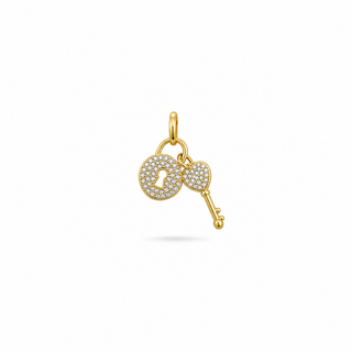 Lock & Key CZ Pave set of Charms- Detachable