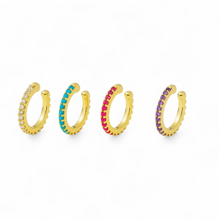 Slim Pave Coloured Zirconia Ear Cuffs