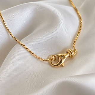 Charm Holder Lobster Clasp Necklace 14K Gold
