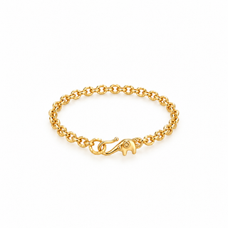 Waterproof Elephant Clasp Petal Chain Bracelet – 18k Gold