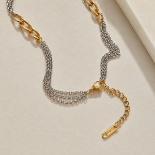 Two Tone Chunky & Dainty Chain Necklace