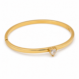 Gem Heart Hinged Bracelet