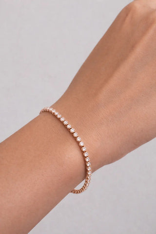 14K Rose Gold tennis bracelet — detail
