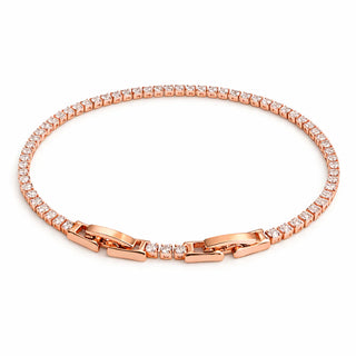14K Rose Gold tennis bracelet — front view