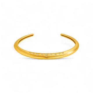 Torque Angled Pave Cuff Gold Bracelet