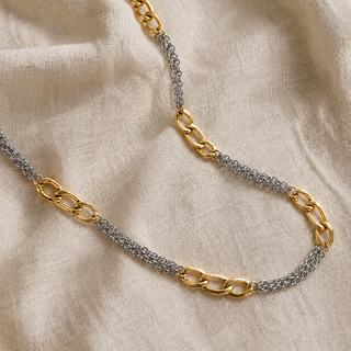 Two Tone Chunky & Dainty Chain Necklace