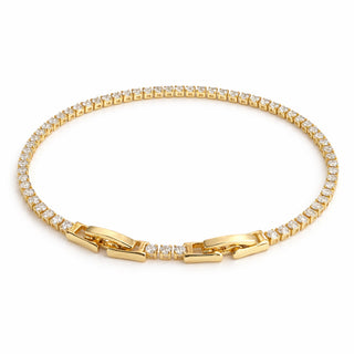 Adjustable Dainty Tennis Bracelet 16K Gold