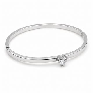 Gem Heart Hinged Bracelet