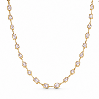 Tennis Irregular CZ Station Choker Necklace