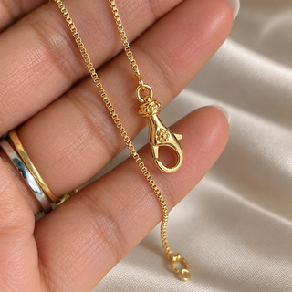 Charm Holder Lobster Clasp Necklace 14K Gold