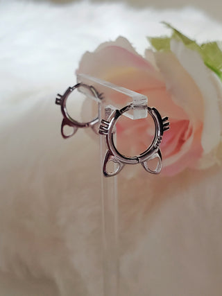 Cat whiskers Huggies Sterling silver earrings,cat silver hoops,dainty earrings,minimalist,kitten animal charm jewellery,gifts under 15