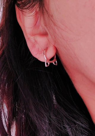 Cat whiskers Huggies Sterling silver earrings,cat silver hoops,dainty earrings,minimalist,kitten animal charm jewellery,gifts under 15