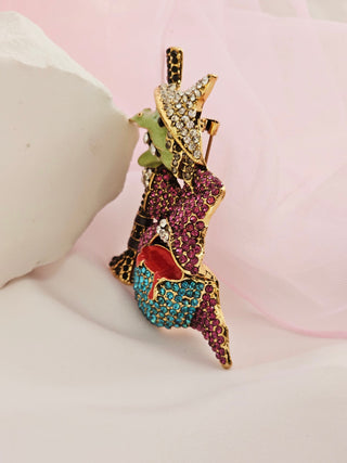 Green Witch broom bucket Halloween Enamel Brooch