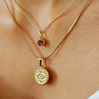 Evil Eye Coin Disk Vintage charm Pendant