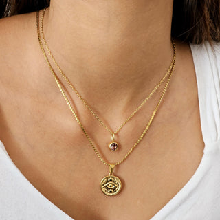 Evil Eye Coin Disk Vintage charm Pendant