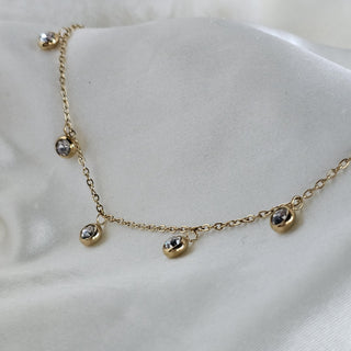 Tarnishfree ANKLETS Bow charm cubic zirconia link chain,18k gold adjustable link chain Anklets,waterproof jewellery, Gift for her,stacking