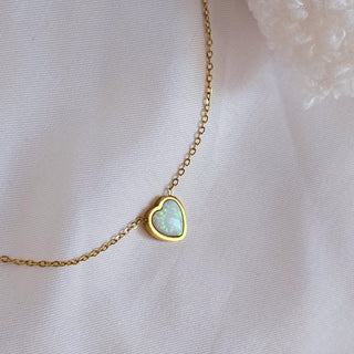 White Opal Tarnishfree 18k Gold Necklace,birthstone gift,Ausyralian Opal gemstone necklace,adjustable length link chain waterptoof necklace