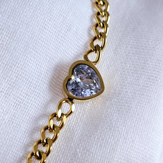 Cuban link Heart Charm choker pendant necklace Tarnishfree 18K Gold ,bold gold and silver neckace,solitaire heart thick chains necklace