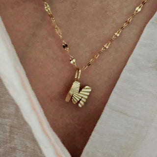 Initial Alphabet Pearl Letter charms 18K Gold Textured Letter necklace, symbol positivity,stacking pendant,waterproof,personalised jewellery