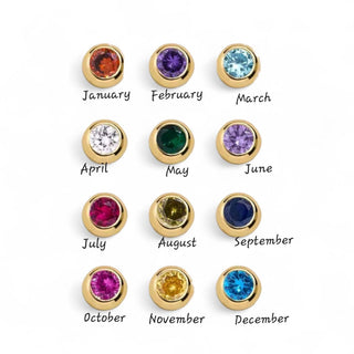 Birthstone Rings Stacker Charm Necklace, Choose your chain,coloured gem 18k gold personalize quirky customizable jewellery,gift for her