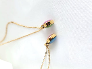 Tarnishfree 18K Gold plated Red Enamel Heart Pendant necklace,link chain adjustable necklace