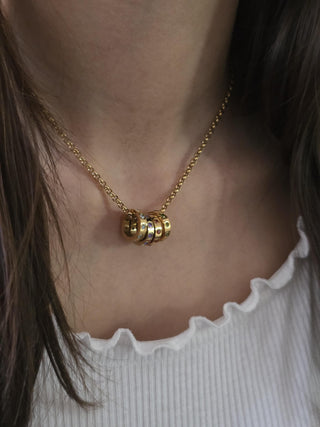 Birthstone Rings Stacker Charm Necklace, Choose your chain,coloured gem 18k gold personalize quirky customizable jewellery,gift for her