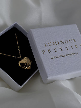 Hugging Heart Tarnishfree pendant necklace in 18K Gold,stacking gold necklace,hug pendant,love and friendship gift for her