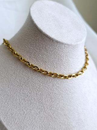 Thick Silver Rope Chain 18K Gold Vermeil Necklace,T-Bar Toggle Clasp Tarnishfree chunky chain Necklace, Half and Half necklace