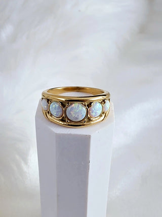 LUME Opal Baguette Gold Ring