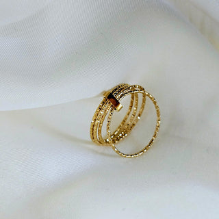 Multi band dainty gold ring 18k gold,waterproof gold ring jewellery,stacking rings hack,textured Slim Gold Ring Set, Everyday