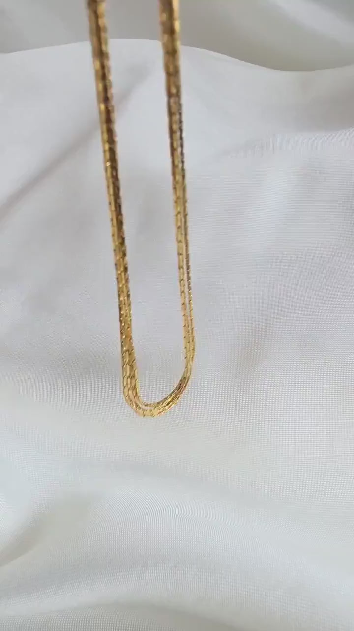 Tarnishfree Link Chain Necklace Tarnish free 18K Gold,Vintage  watch strap style chain necklace, stacking necklace,statement jewellery